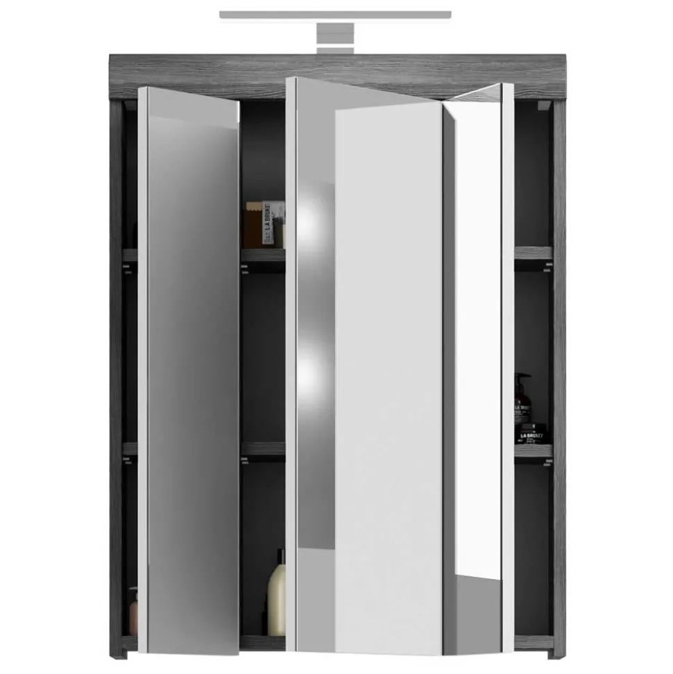 Waschplatz Möbel in Weiß HG & Grau - Nancys (zweiteilig)