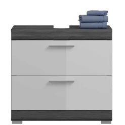 Waschplatz Möbel in Weiß HG & Grau - Nancys (zweiteilig)