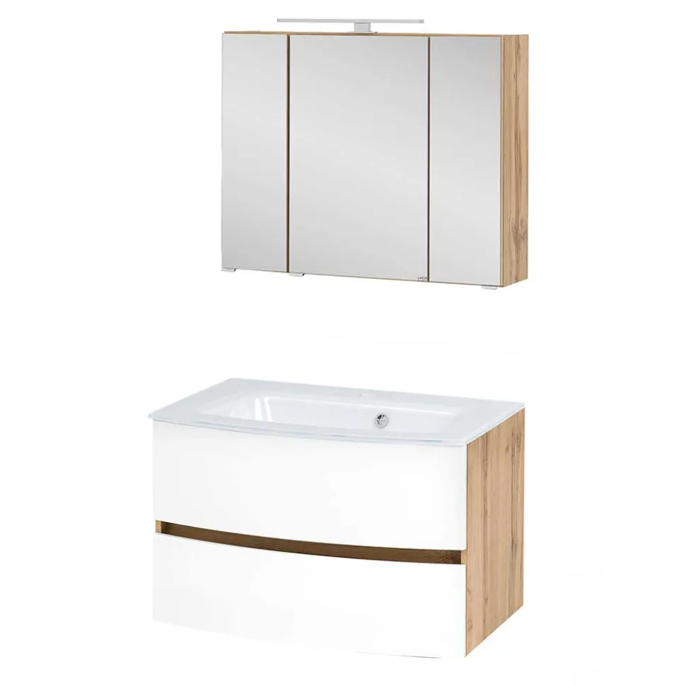 Waschplatz Möbel Set in Weiß - Neuvana (zweiteilig)