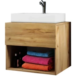 Waschplatz Möbelset in Wildeiche Honig - Toulon (dreiteilig)