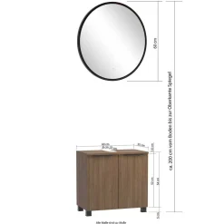 Waschplatz und Midischrank Set - Ucaida (dreiteilig)