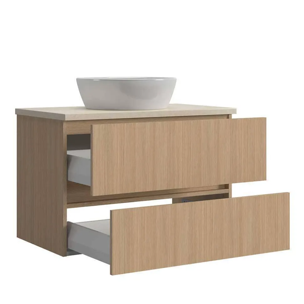Waschplatz und Midischrank Set - Vibulam (dreiteilig)