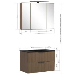 Waschplatz und Stauraum fürs Bad - Ucaida (dreiteilig)