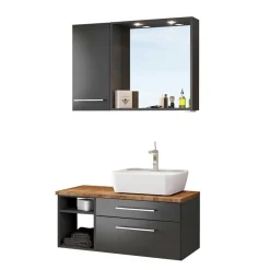 Waschtisch 90 cm & Spiegel - Estregos (dreiteilig)