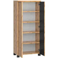 Waschtisch & LED Spiegel & Midischrank - Crystoga I (dreiteilig)