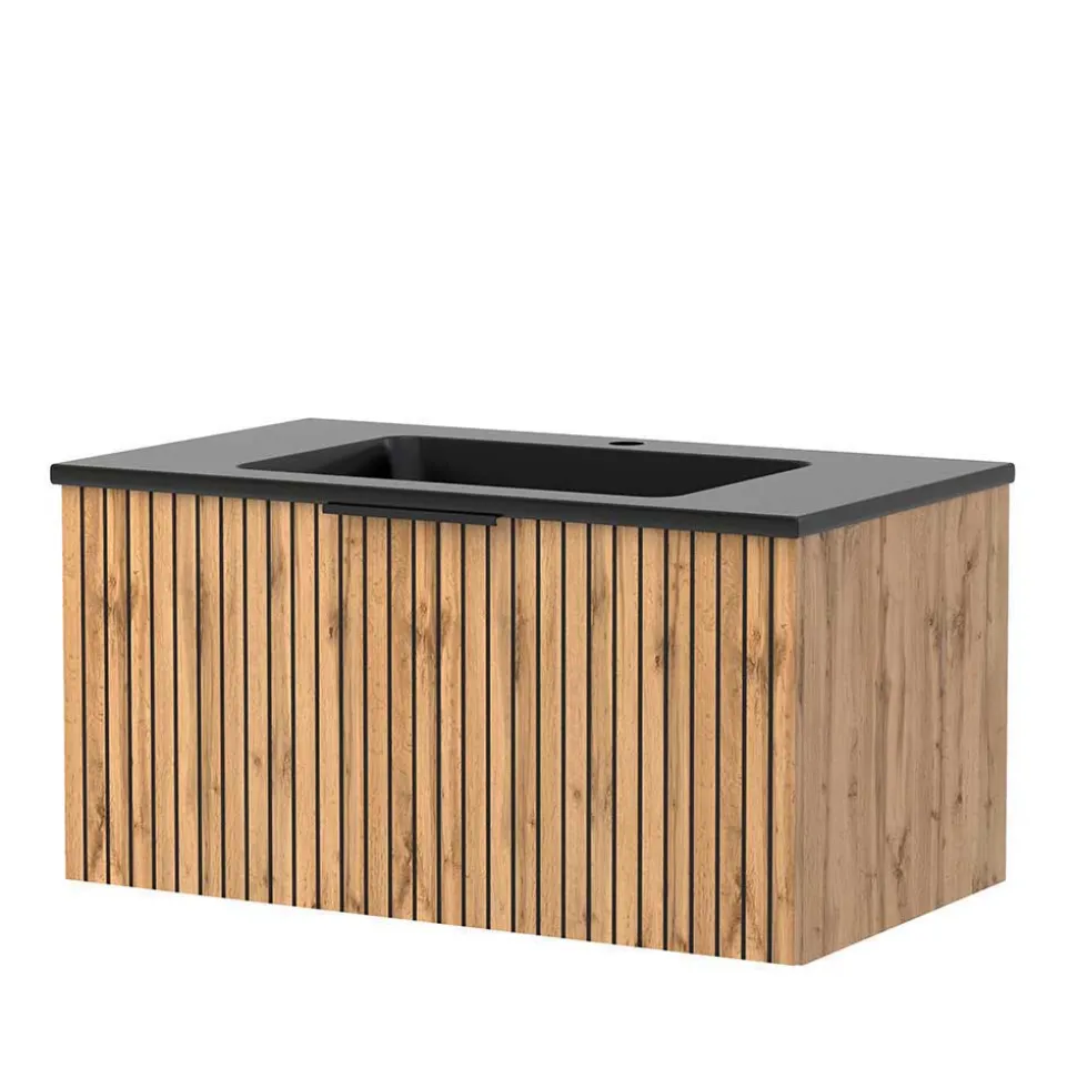 Waschtisch & LED Spiegel & Oberschrank - Crystoga (dreiteilig)