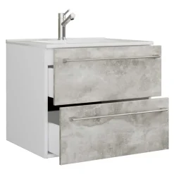 Waschtisch in Betonoptik in Weiß - Salvadore