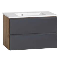 Waschtisch in mattem Grau & Wildeiche - Jambi