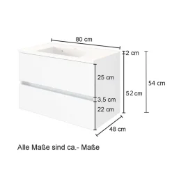 Waschtisch Konsole in Weiß & Wildeiche - Vrendina