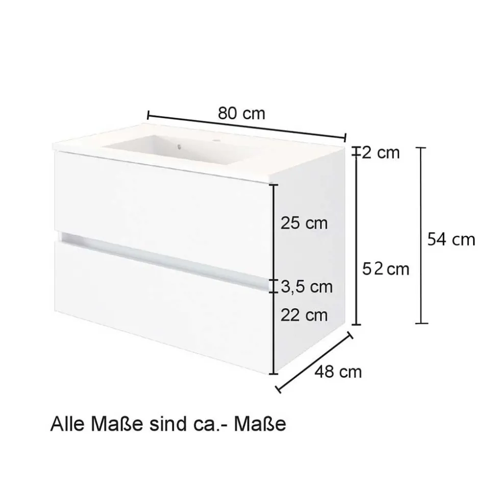 Waschtisch Konsole in Weiß & Wildeiche - Vrendina