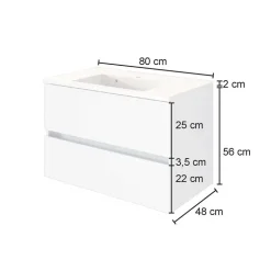 Waschtisch mit Becken für Wandmontage - Endely