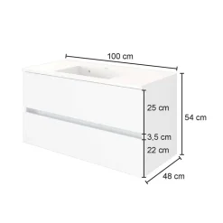 Waschtisch mit Becken für Wandmontage - Endely