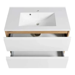 Waschtisch mit Einlasswaschbecken in Weiß - Eight