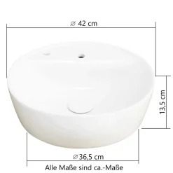 Waschtisch mit Keramik Aufsatzbecken 80 cm breit - Crystoga