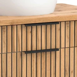 Waschtisch mit Keramik Aufsatzbecken 80 cm breit - Crystoga