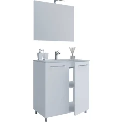 Waschtisch mit LED Spiegel Set - Ipsum (zweiteilig)