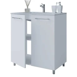 Waschtisch mit LED Spiegel Set - Ipsum (zweiteilig)