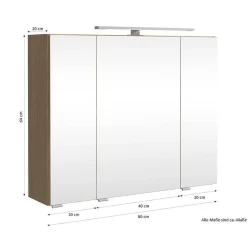 Waschtisch Set mit Midischrank fürs Bad - Leitha (dreiteilig)