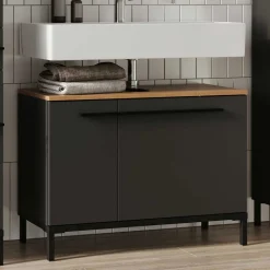 Waschtisch Unterschrank in Dunkelgrau - Lucrino