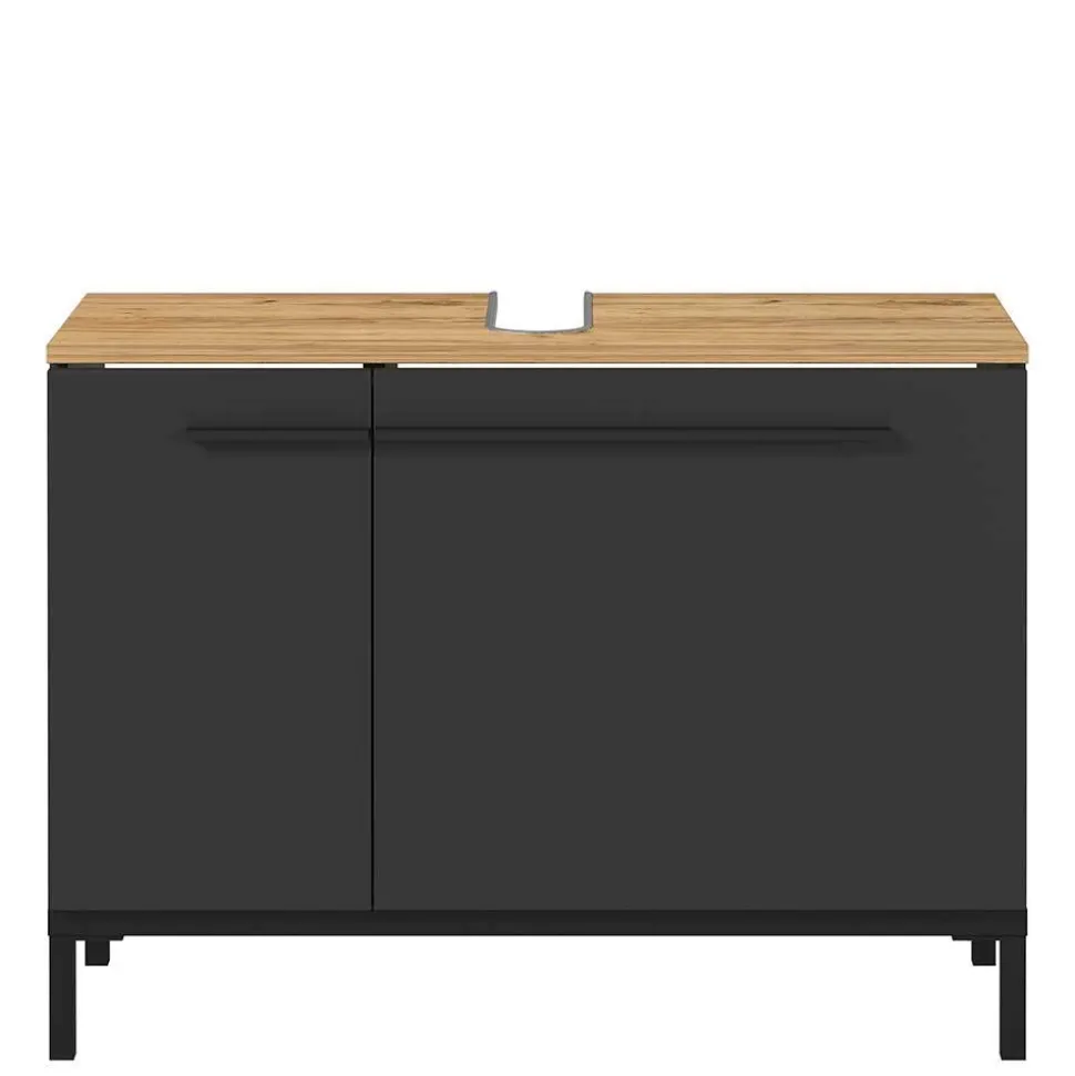 Waschtisch Unterschrank in Dunkelgrau - Lucrino