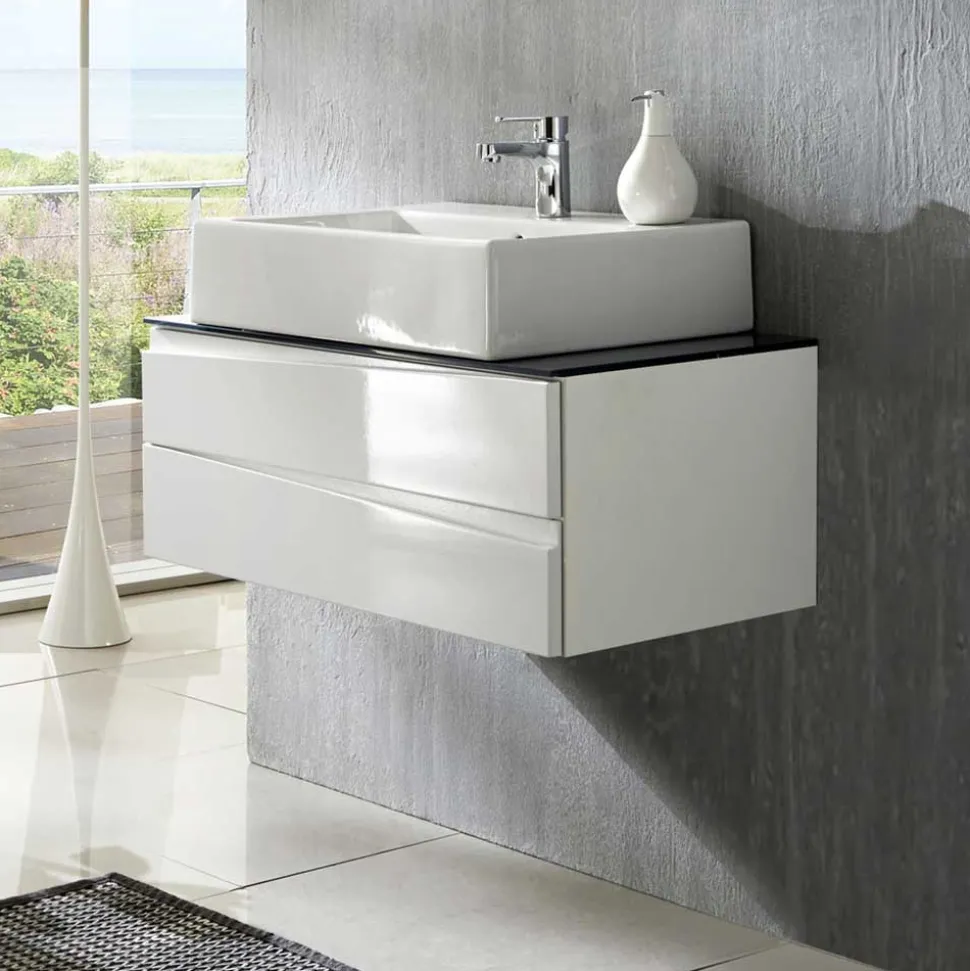 Waschtisch-Konsole in Weiß mit Dunkelgrau - Impulse