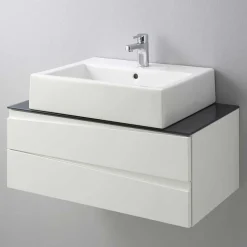 Waschtisch-Konsole in Weiß mit Dunkelgrau - Impulse