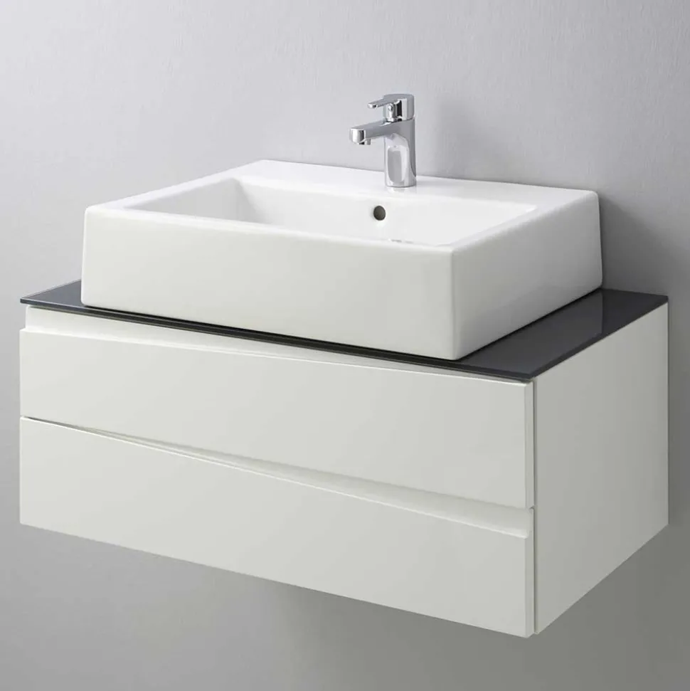 Waschtisch-Konsole in Weiß mit Dunkelgrau - Impulse