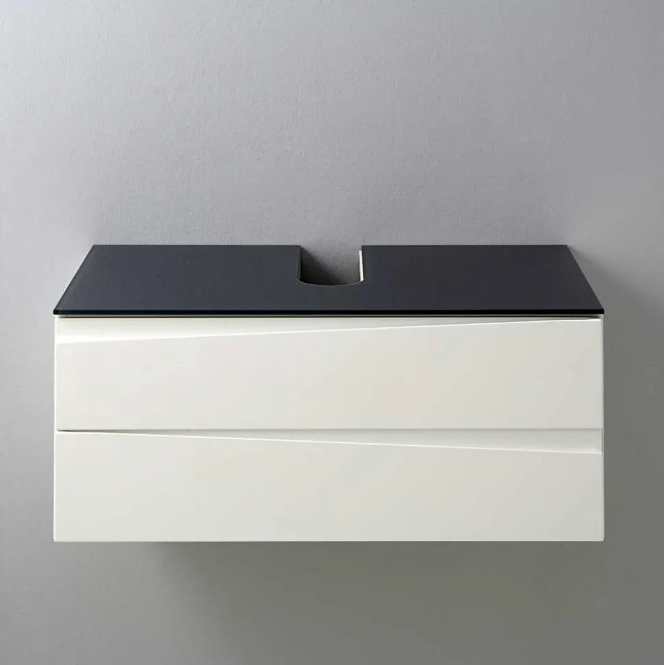 Waschtisch-Konsole in Weiß mit Dunkelgrau - Impulse