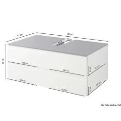 Waschtisch-Konsole in Weiß mit Dunkelgrau - Impulse