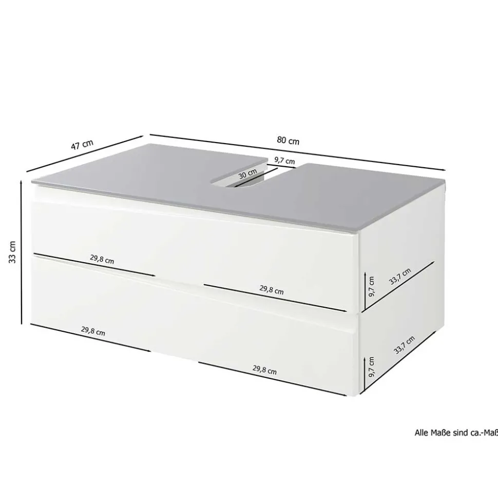 Waschtisch-Konsole in Weiß mit Dunkelgrau - Impulse