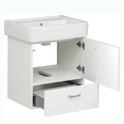 Waschtischkonsole mit Becken in Weiß - Yennja