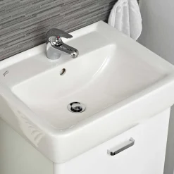 Waschtischkonsole mit Becken in Weiß - Yennja