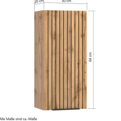 Waschtischkonsole mit Oberschrank Set - Crystoga (dreiteilig)