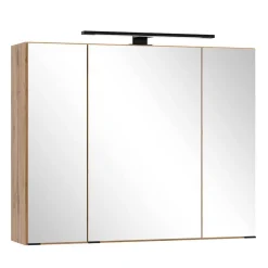 Waschtischkonsole mit Oberschrank Set - Crystoga (dreiteilig)