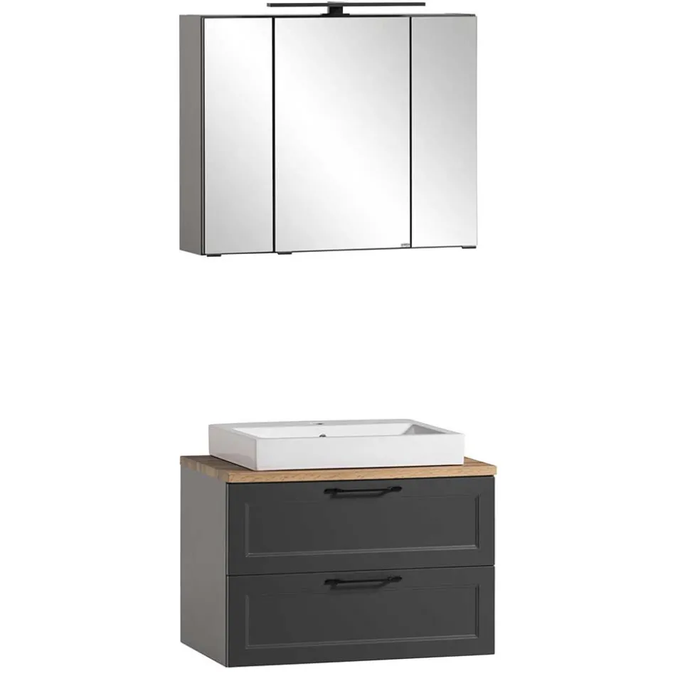 Waschtischkonsole und Spiegelschrank Set - Novelya (zweiteilig)