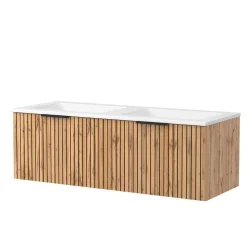 Waschtischschrank mit Doppel-Einlassbecken - Crystoga