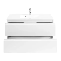 Waschtischunterschrank Concetada in Hochglanz Weiß