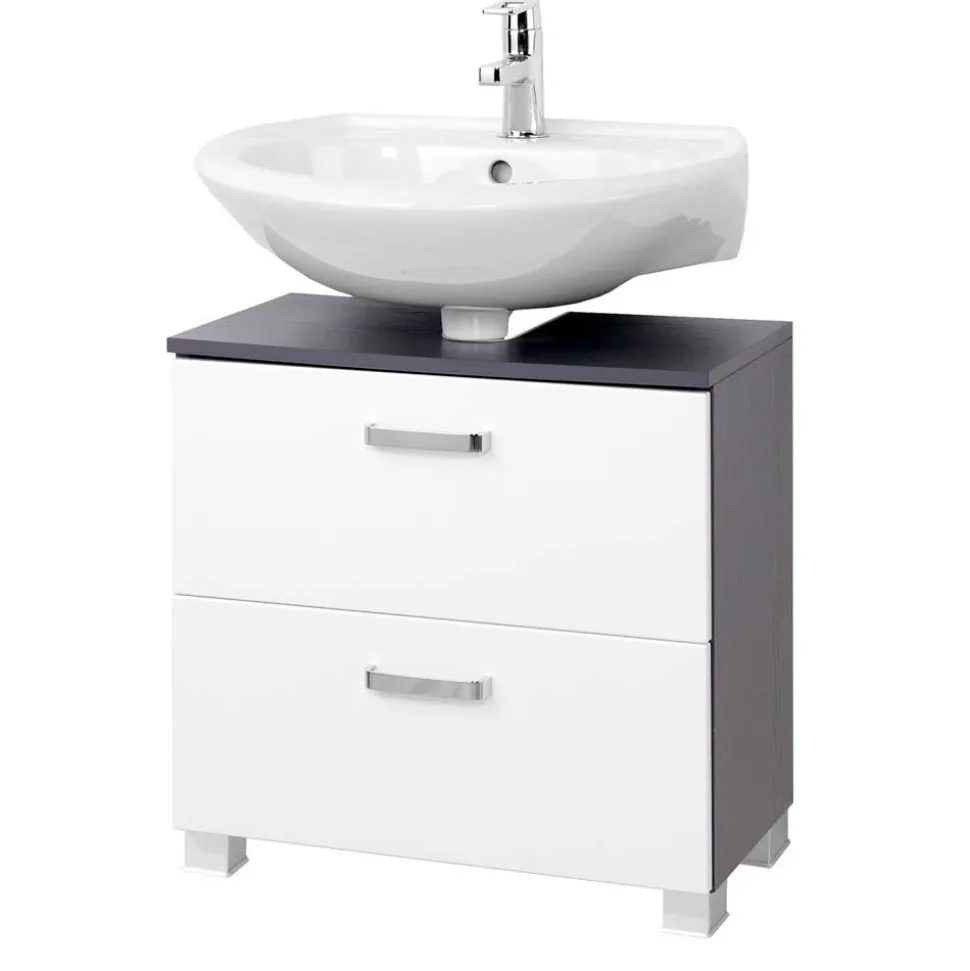 Waschtischunterschrank Tiamos in Weiß Anthrazit