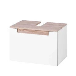 Waschtischunterschrank Tymos in Weiß Hochglanz
