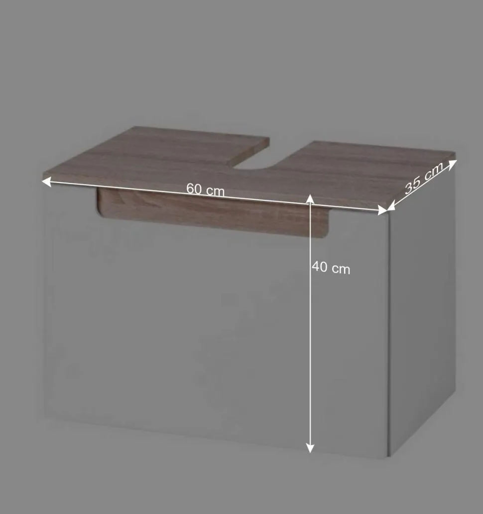 Waschtischunterschrank Tymos in Weiß Hochglanz