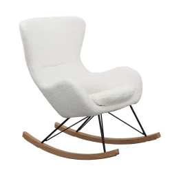 Webstoff Schaukelstuhl in Weiß - Dario