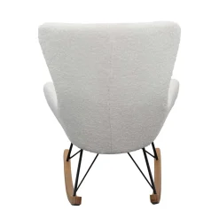 Webstoff Schaukelstuhl in Weiß - Dario