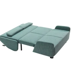 Webstoff Schlafsofa in Petrol Blau - Fancya