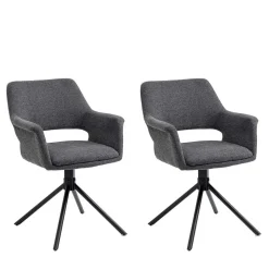 Webstoff Tischsessel drehbar - Lameiro (2er Set)