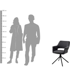 Webstoff Tischsessel drehbar - Lameiro (2er Set)