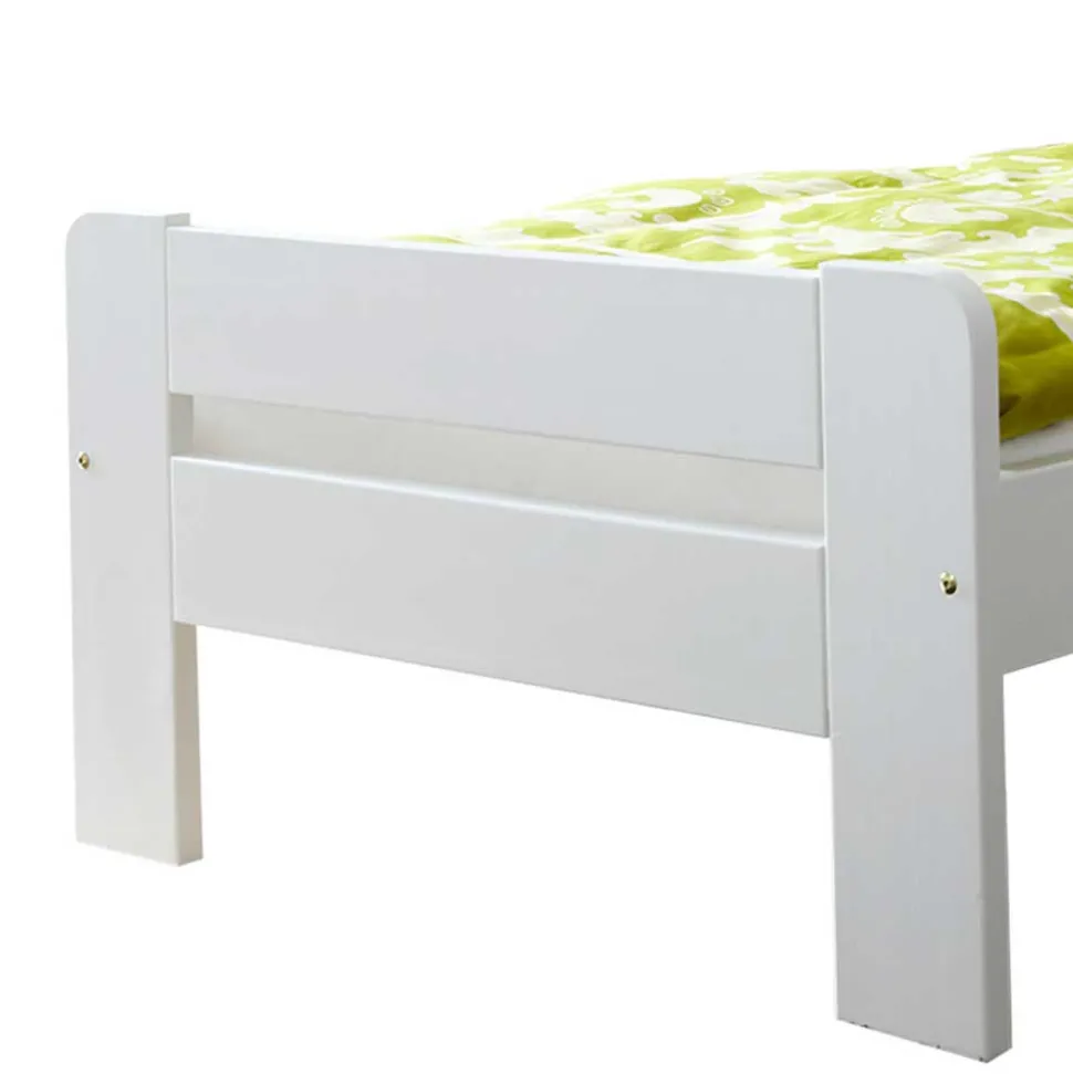 Weiß lackiertes Holzbett günstig - Jean