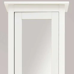 Weiß lasierter Hochschrank fürs Bad mit Spiegel - Lousias