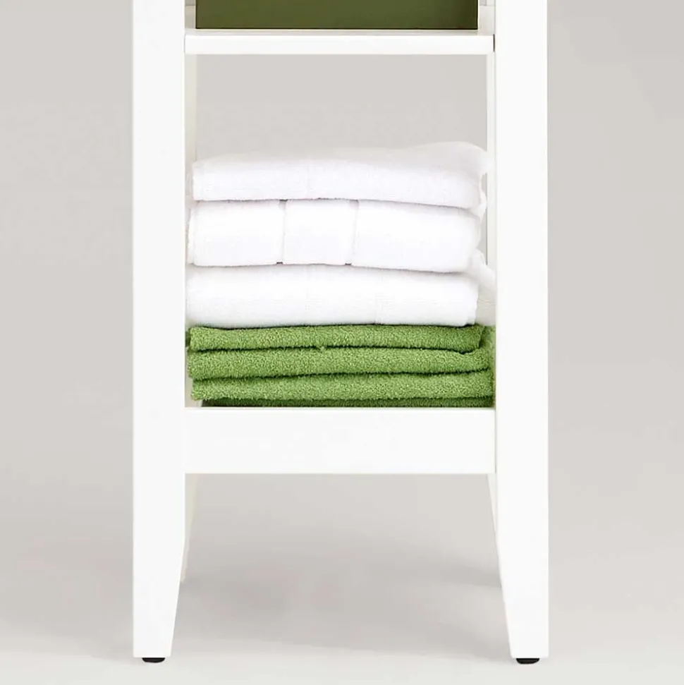 Weiß lasiertes Badezimmer Regal aus Kiefer massiv - Lousias