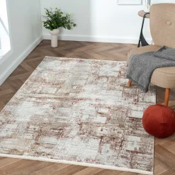 Weicher Kurzflor Teppich mit Vintage Optik - Stick