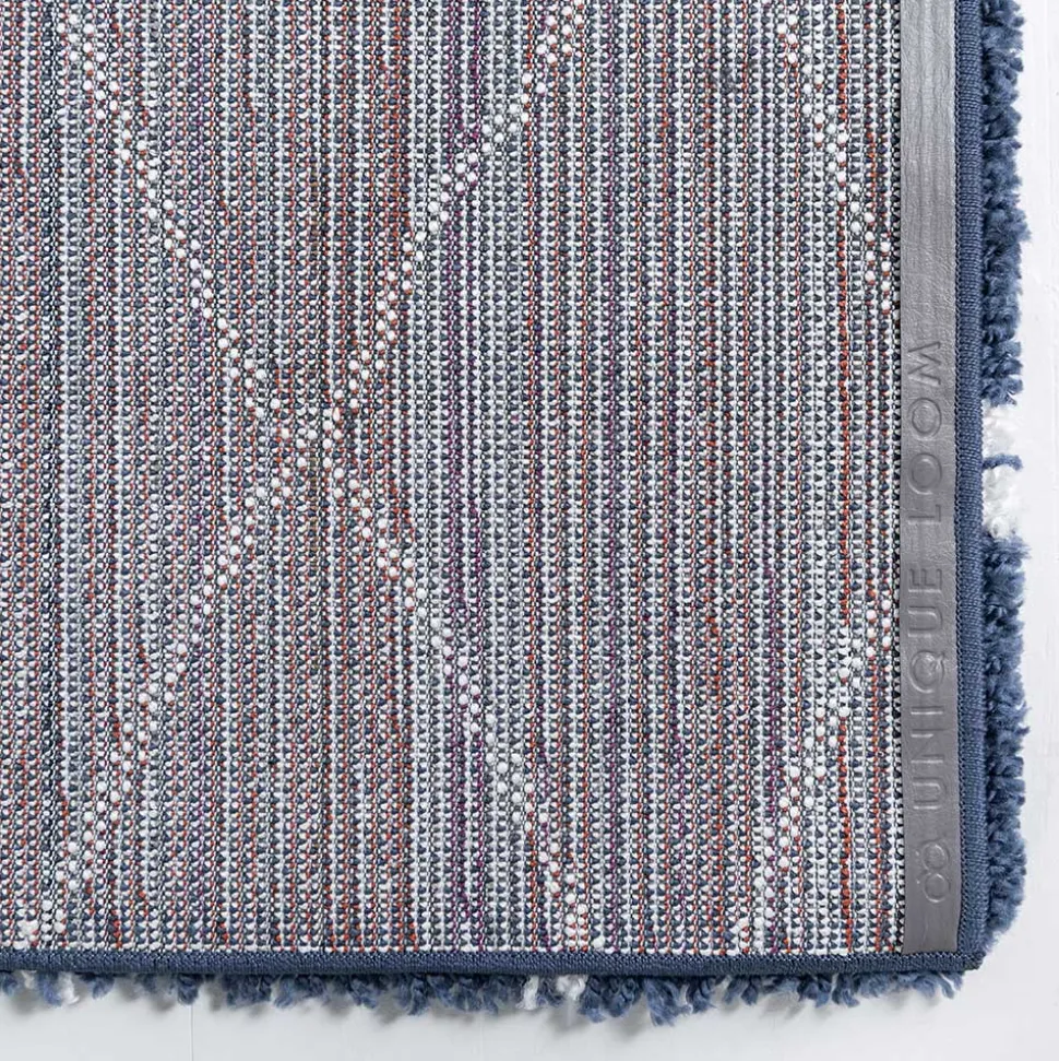 Weicher Läufer Teppich mit Hochflor in Blau - Tanko